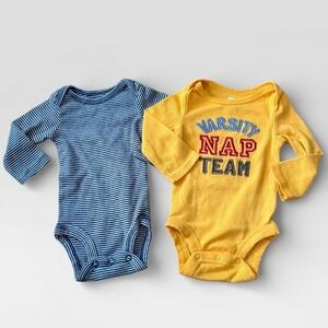 Koala Baby Nap Team & Striped Bodysuit Bundle Newborn 0-3 M Cotton Long Sleeve